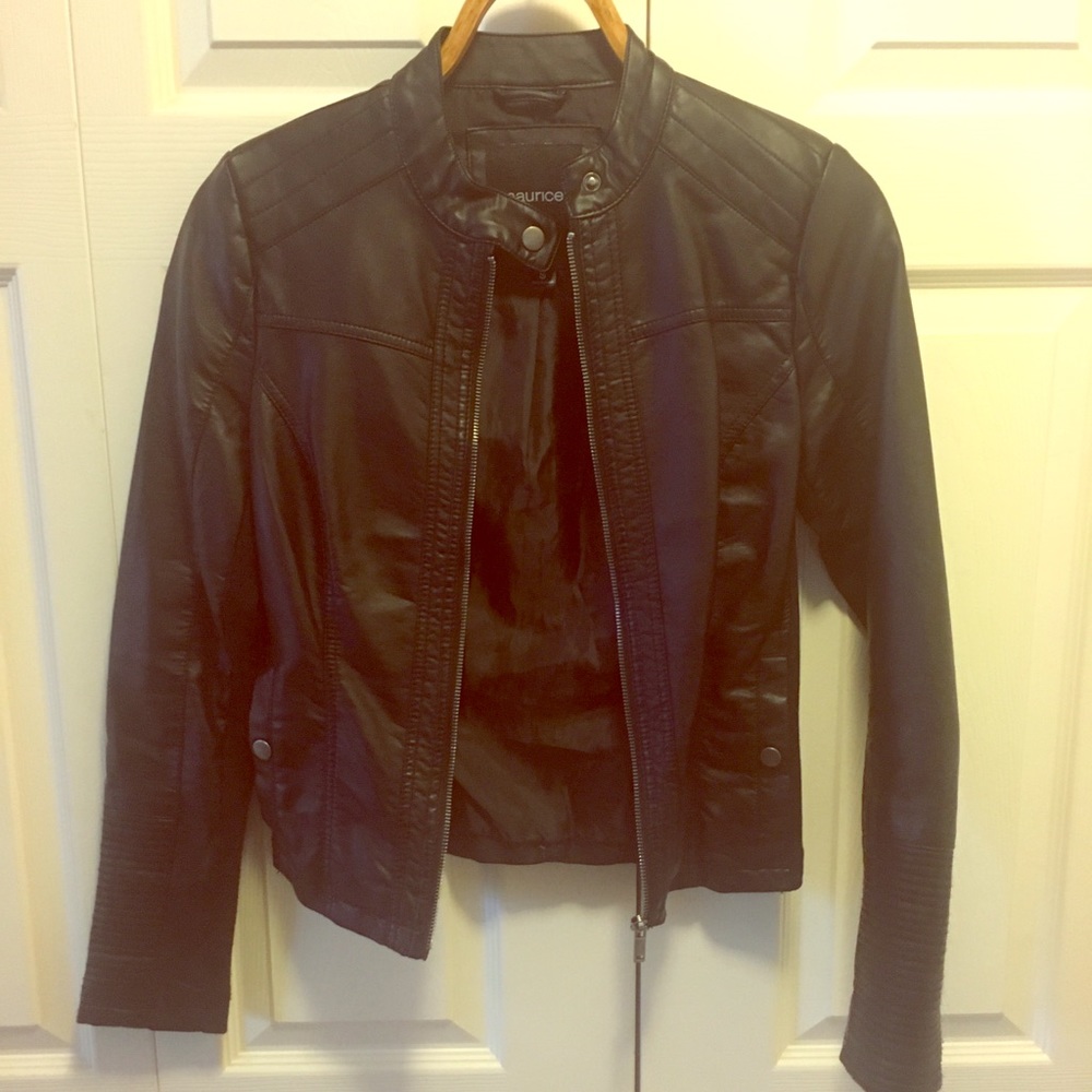 Faux leather moto jacket